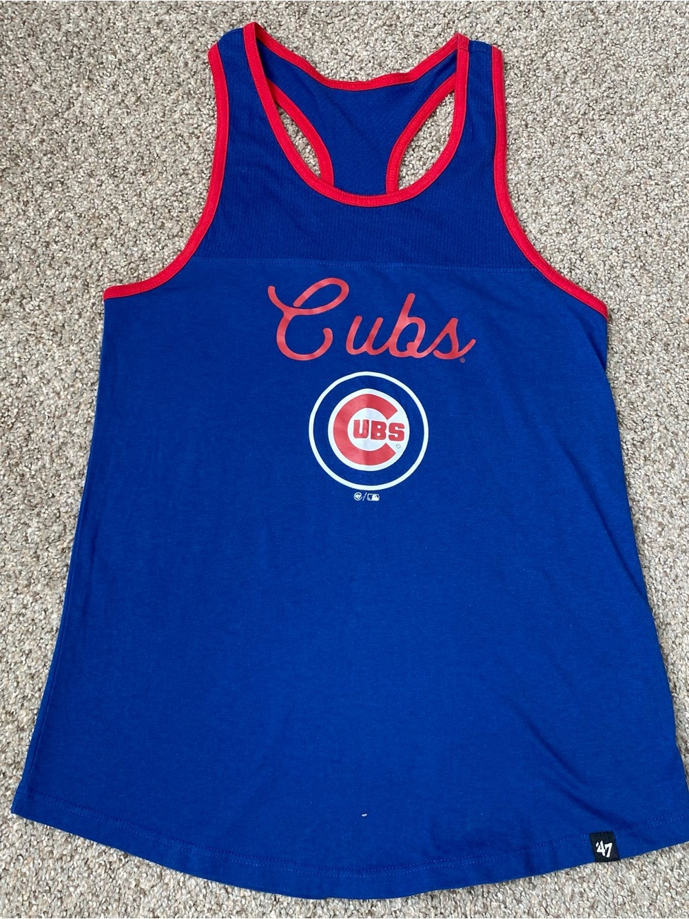'47 Royal Blue & Red Chicago Cubs Racerback Tank